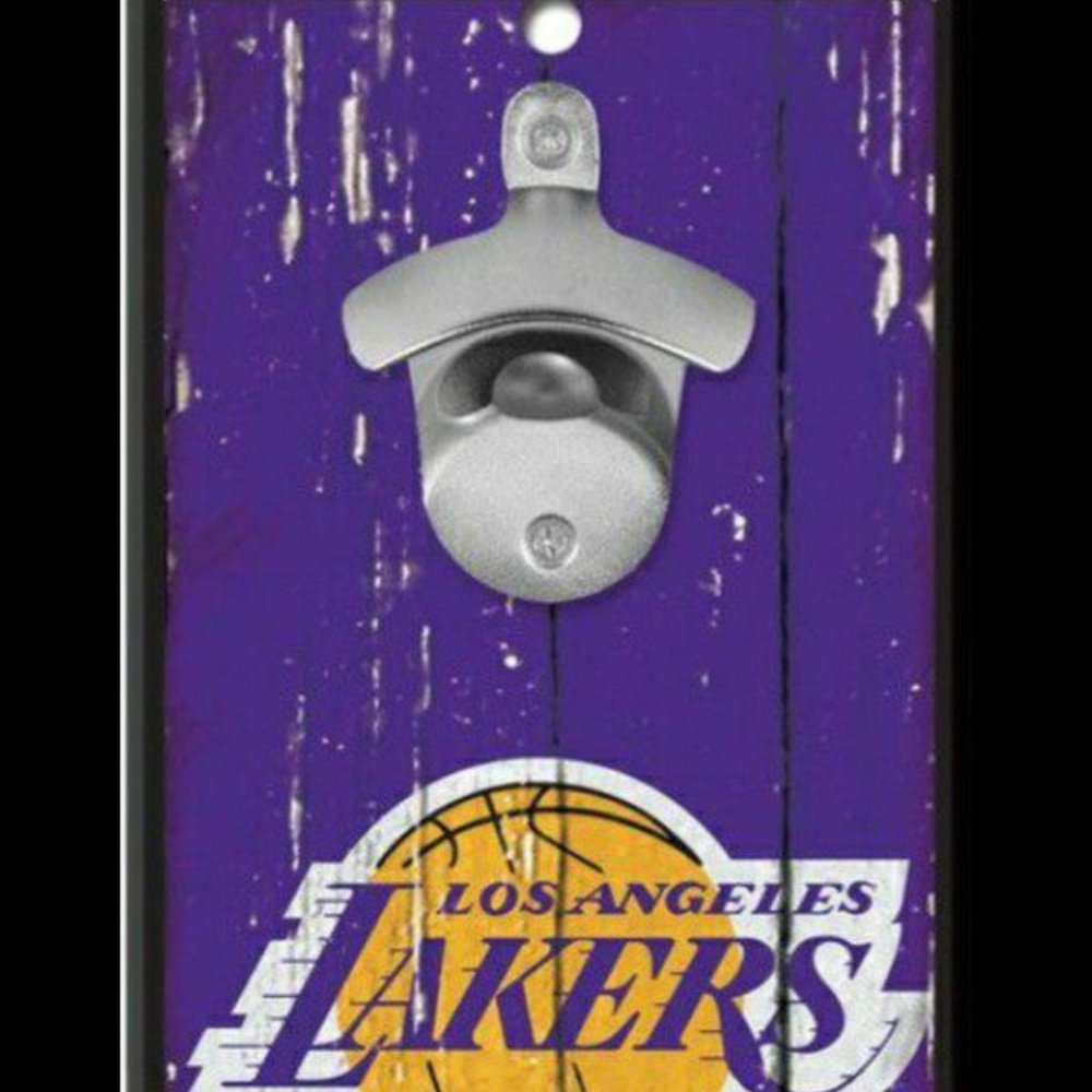 LAKERS OLD SCHOOL LOOKING WOODEN BOTTLE OPENER